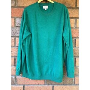 Pure Collection Cashmere Sweater Womens Size 18 Green Pullover Preppy Academic
